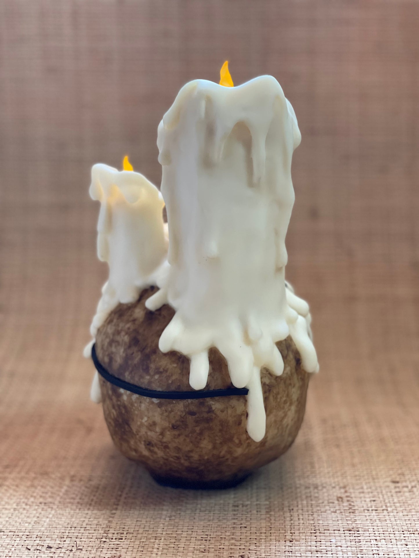 One Eyed Willy Candle Skull
