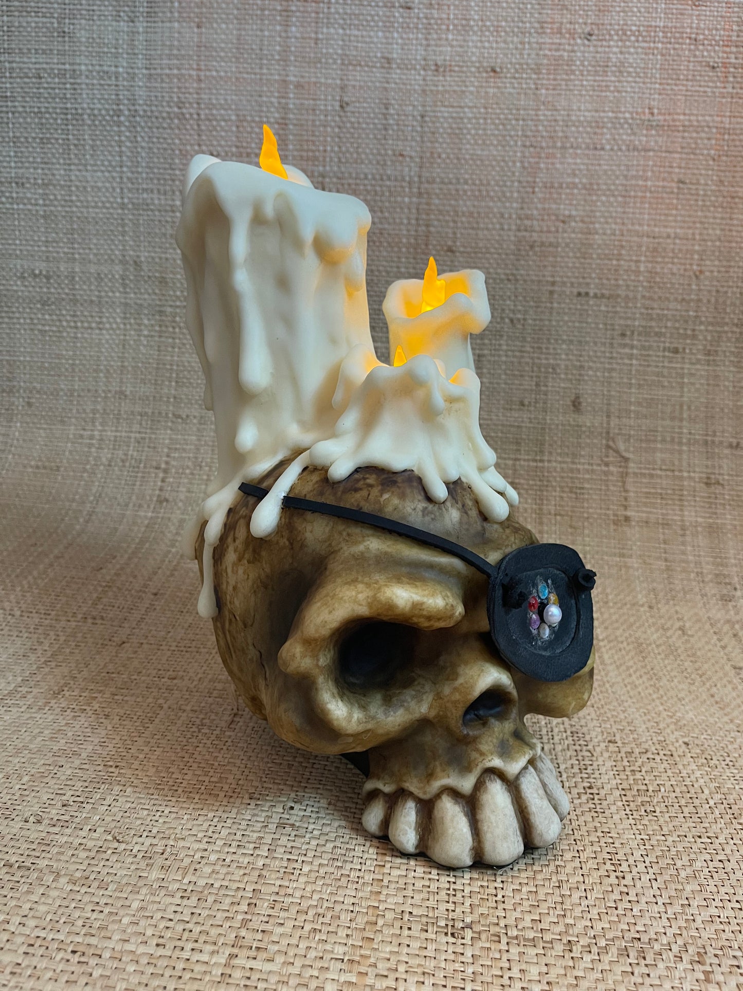 One Eyed Willy Candle Skull