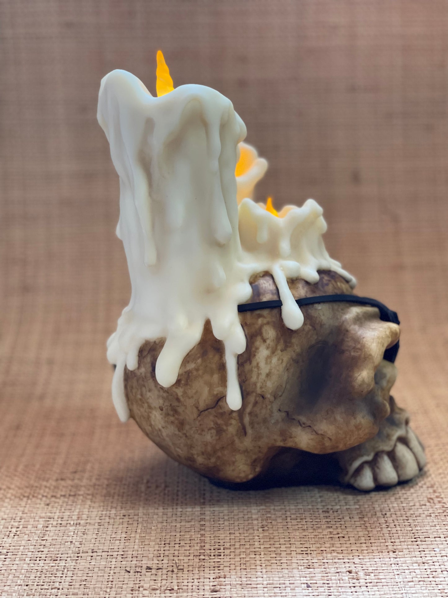 One Eyed Willy Candle Skull