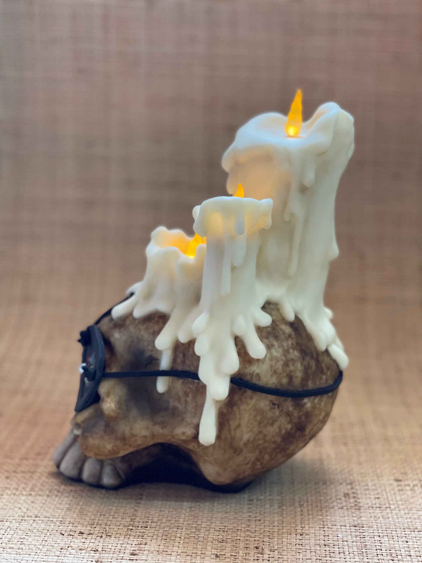 One Eyed Willy Candle Skull